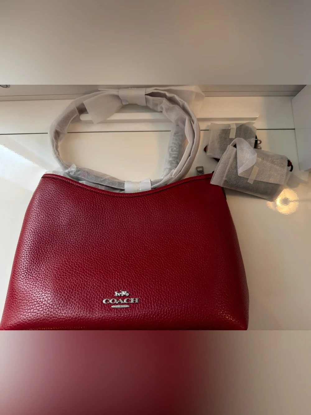 Coach Laurel Small Shoulder Bag With Mirror Charm And Pouch